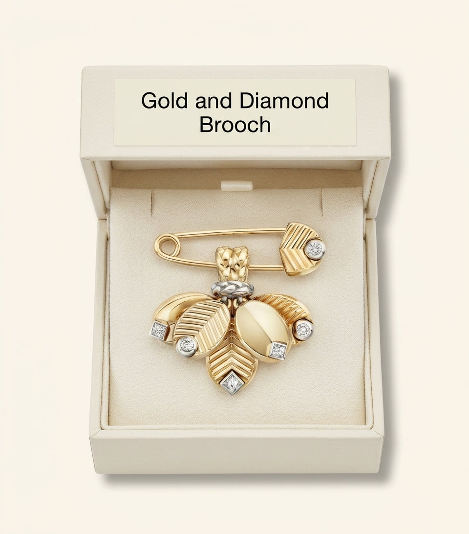 Cartier Grain de Café yellow and white gold diamond brooch, UK version