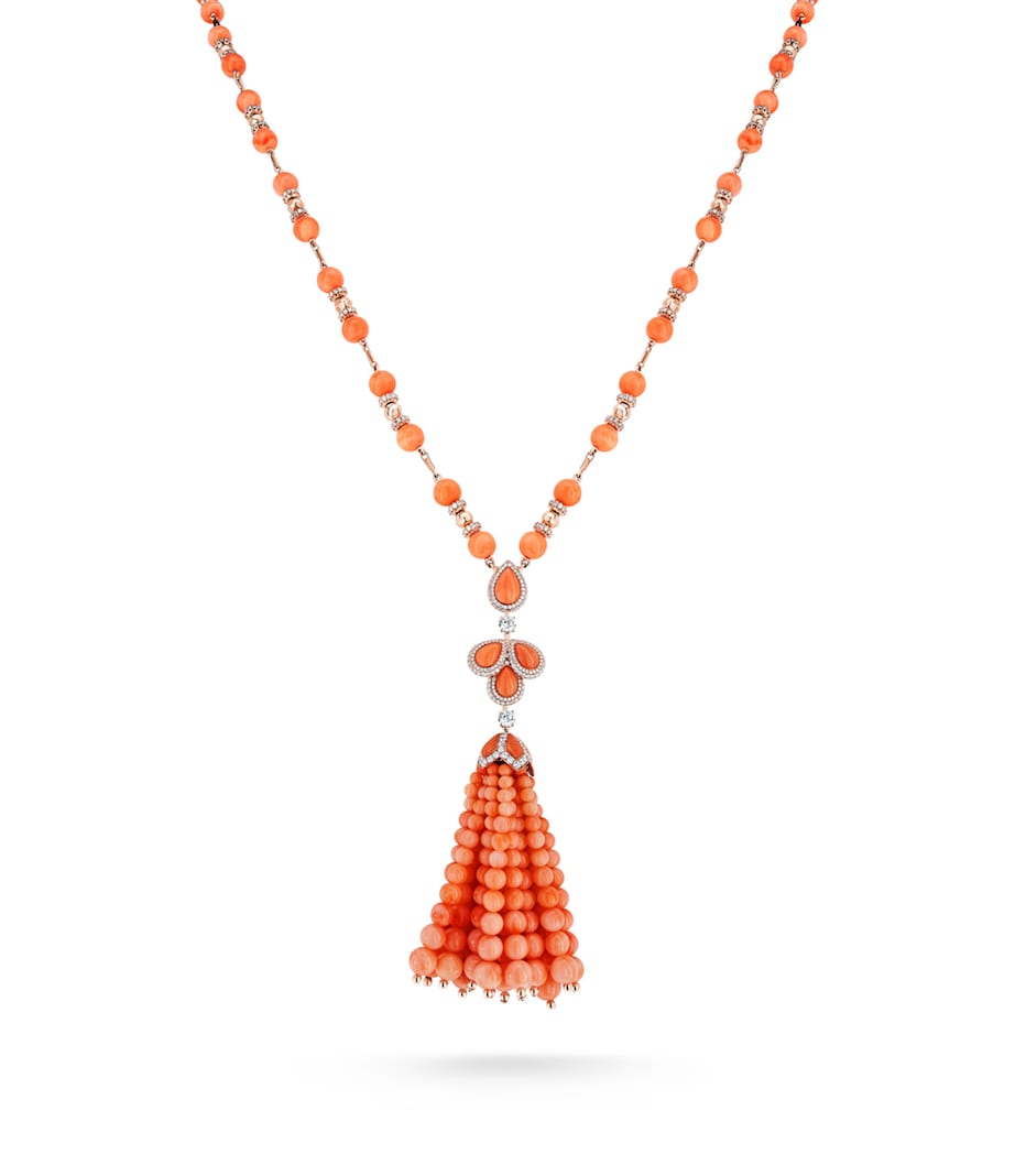 David Morris rose gold and diamond tassel necklace - British product