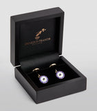 Deakin & Francis yellow gold sapphire chain-link cufflinks, UK version