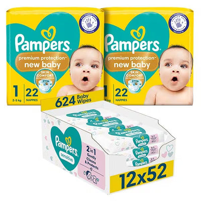 Superdrug Pampers Neugeborenenwindel Größe 1 & Sensitive Feuchttücher Bundle 2 Packungen 12 Tücher – Jetzt bei McGrocer online kaufen