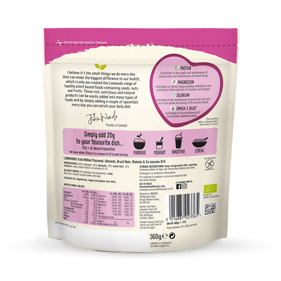 Linwoods Gemahlener Leinsamen Mandel Paranuss Walnuss & Q10 Samen- & Nussmischung 360g