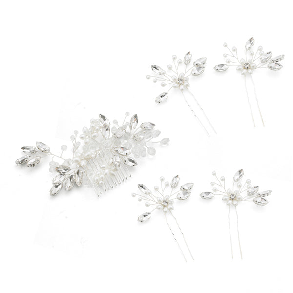 Livingandhome flower wedding bridal hair comb set, UK version