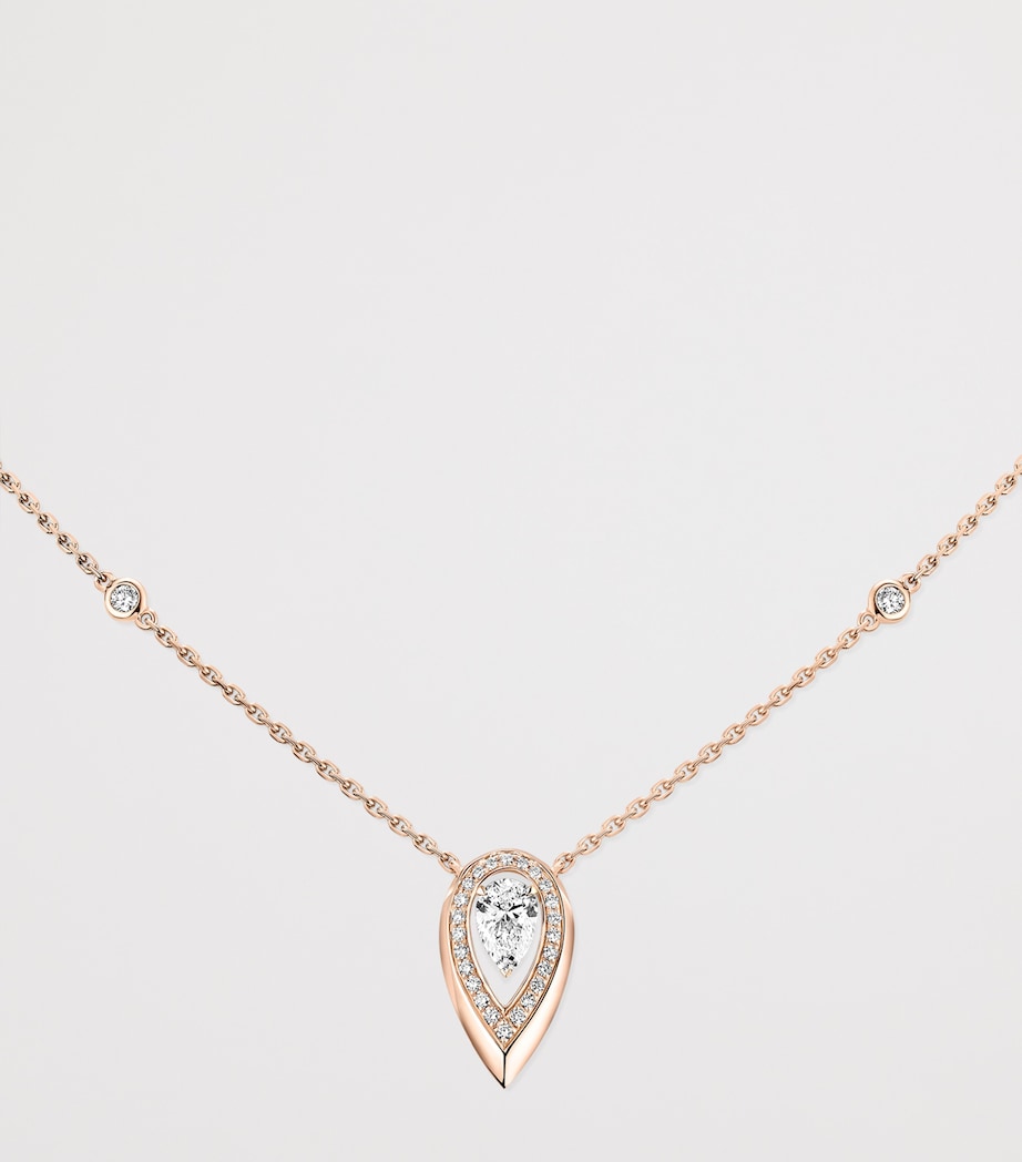 Messika Fiery diamond and pink gold necklace 0.42ct, imported from the UK