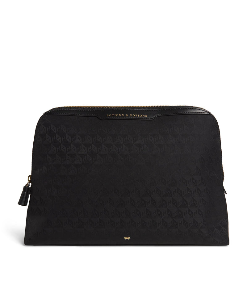 Anya Hindmarch Logo Jacquard Lotions and Potions toiletry pouch - British product