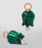 Annoushka yellow gold malachite pearl tulip earrings, UK version