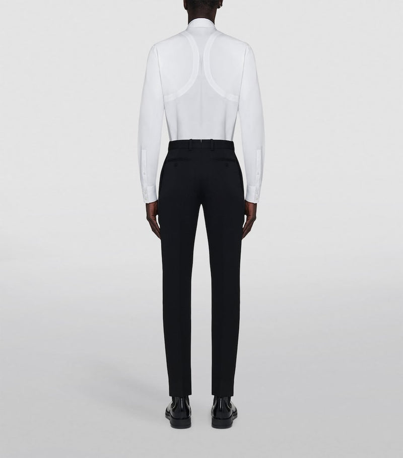 Pantalons ajustés en laine McQueen, importés du Royaume-Uni