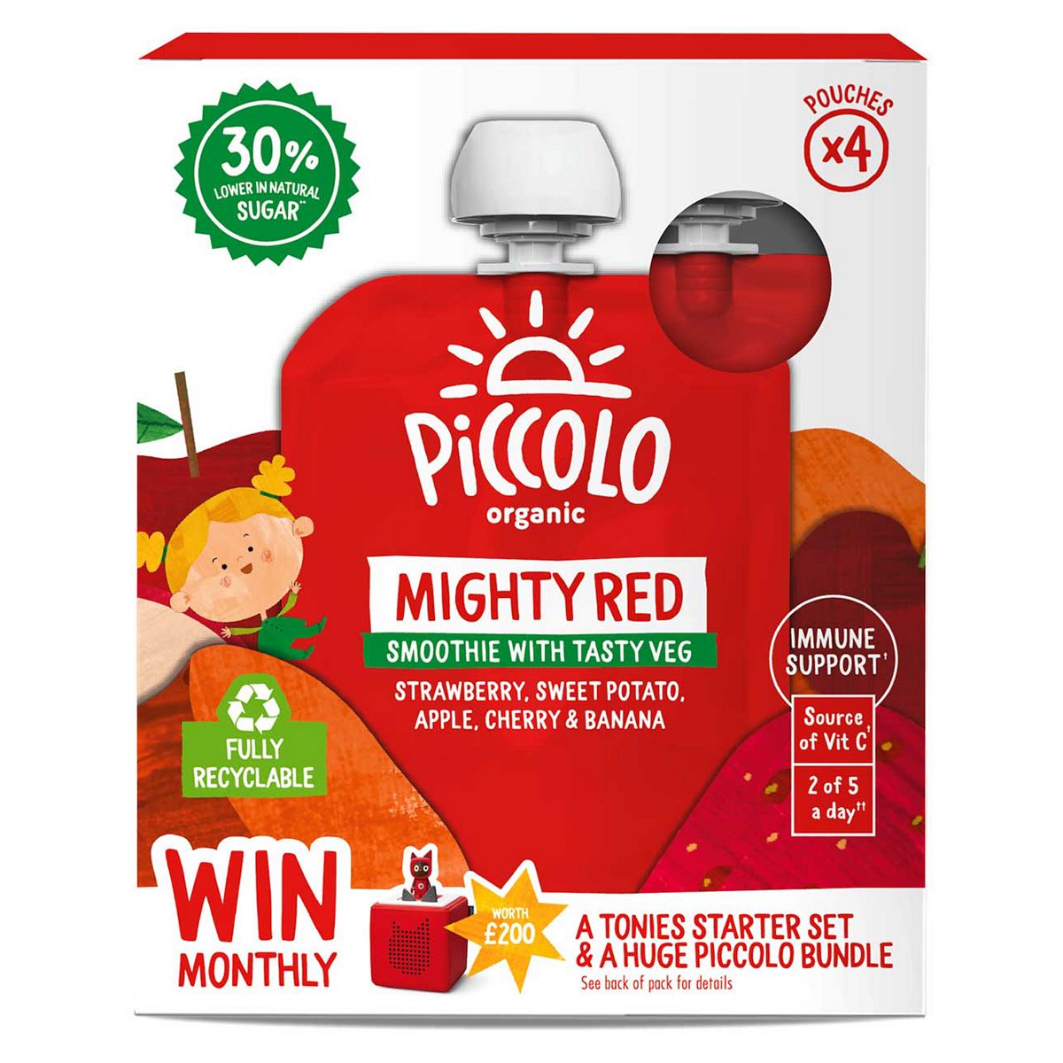 Piccolo Organic Red And Go Pouch 90g 4s GOODS Boots   