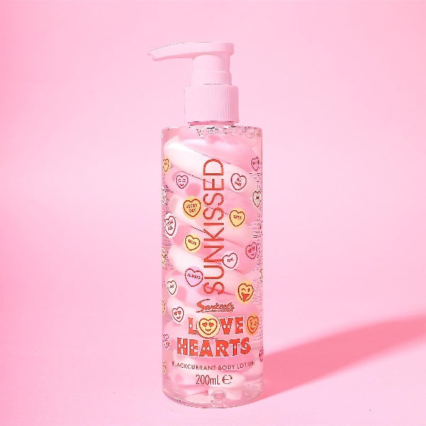 Sunkissed Love Hearts body lotion blackcurrant 200ml, UK version