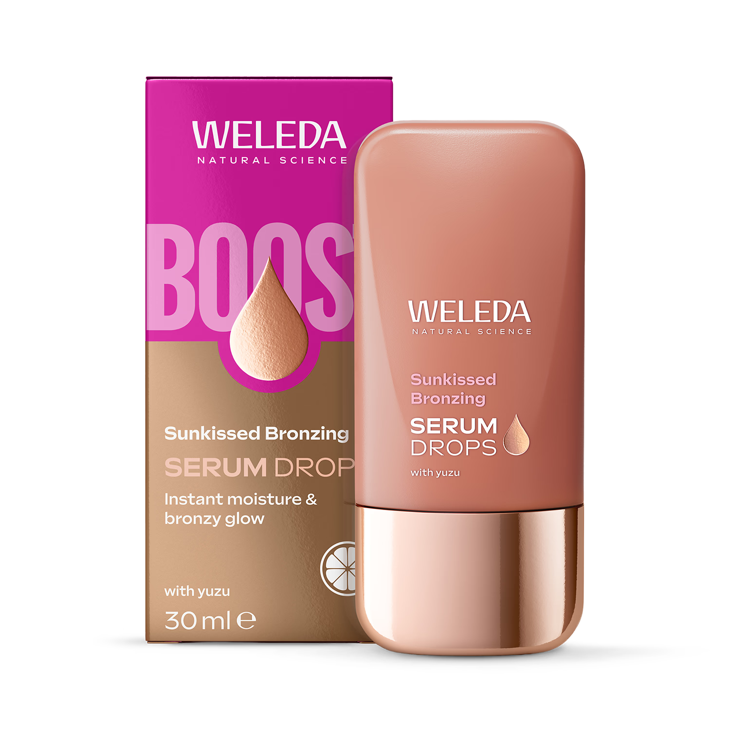 Weleda Sunkissed bronzing serum drops 30ml, UK version
