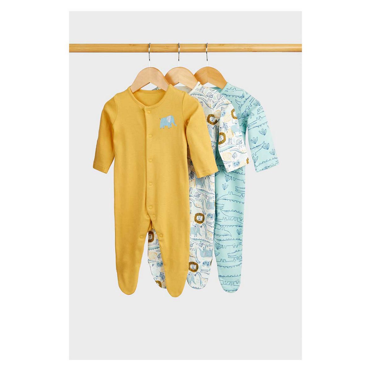 Mothercare Safari Baby Sleepsuits - 3 Pack GOODS Boots   