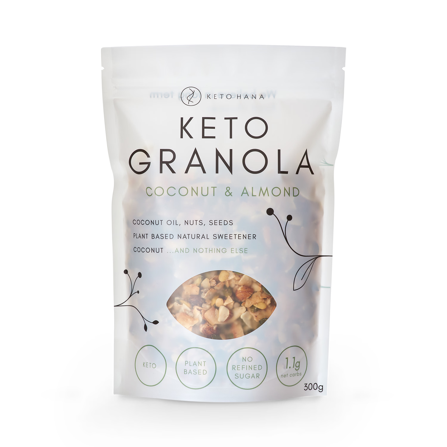 Keto Hana coconut almond granola 300g, UK version