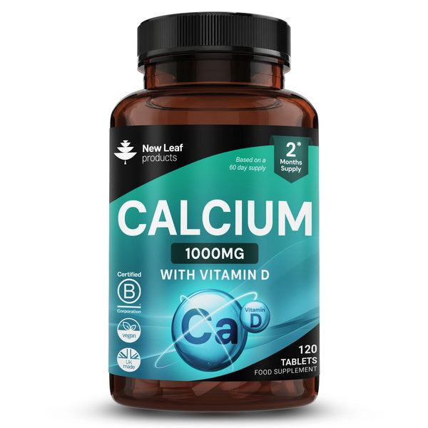 New Leaf Products calcium and vitamin D3 tablets 120 count (British brand)