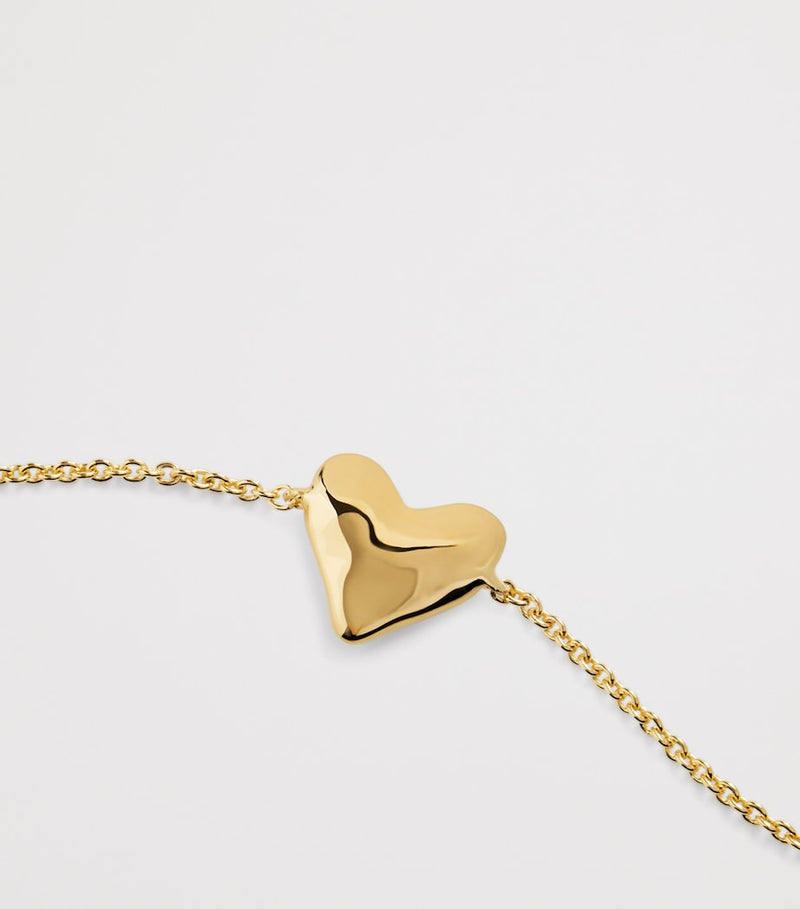 Monica Vinader gold vermeil heart chain bracelet (British brand)
