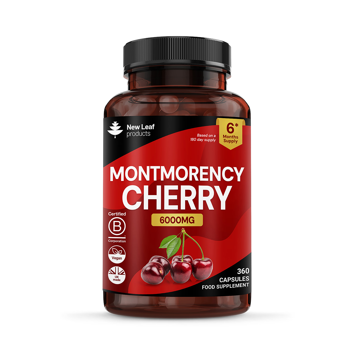 New Leaf Montmorency cherry capsules 360 count - British product