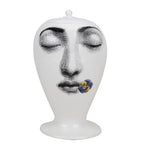 Porcelain Vase with Decorative Face Design for Flower Display