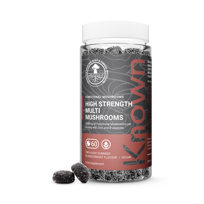 Known Nutrition blackcurrant mushroom gummies 60 count (British brand)