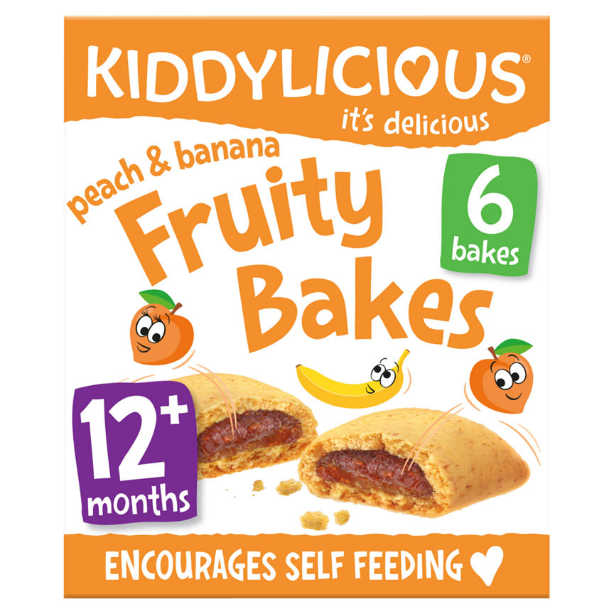 Kiddylicious Peach & Banana Fruity Bakes 6x Baby Food ASDA   