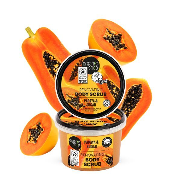 Organic Shop papaya and sugar body scrub 250ml - British product