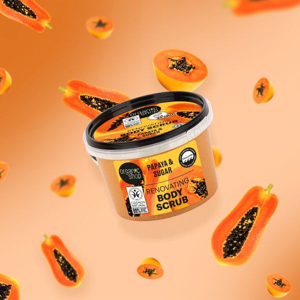 Organic Shop papaya and sugar body scrub 250ml - British product