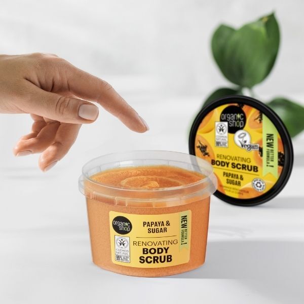 Organic Shop papaya and sugar body scrub 250ml - British product