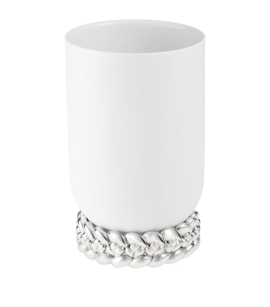 Christofle Babylone porcelain vase 19cm, UK version
