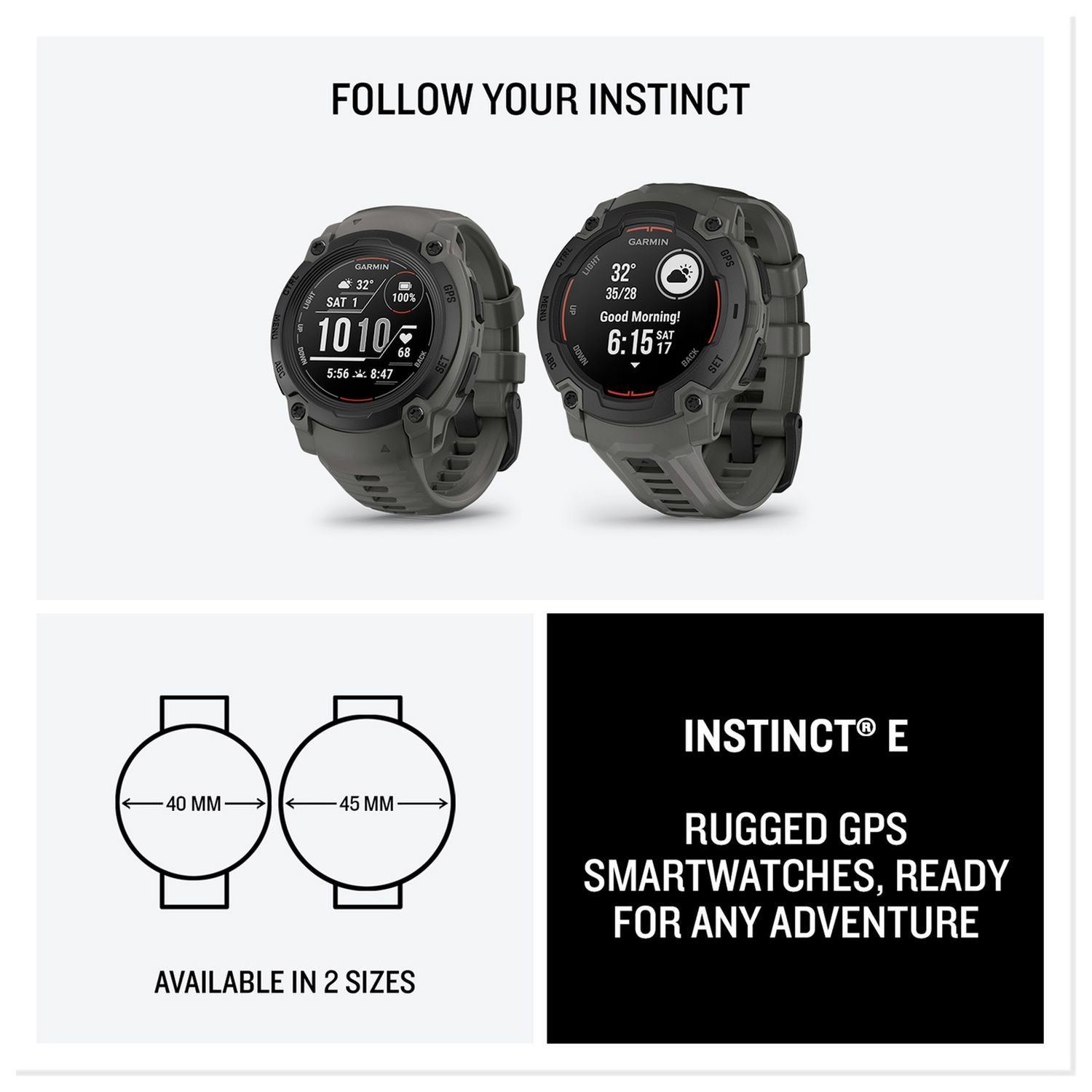 Garmin Instinct E 40mm GPS Smart Watch - Charcoal