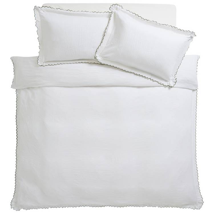 Argos Home Washed Scallop White single bedding set, UK version