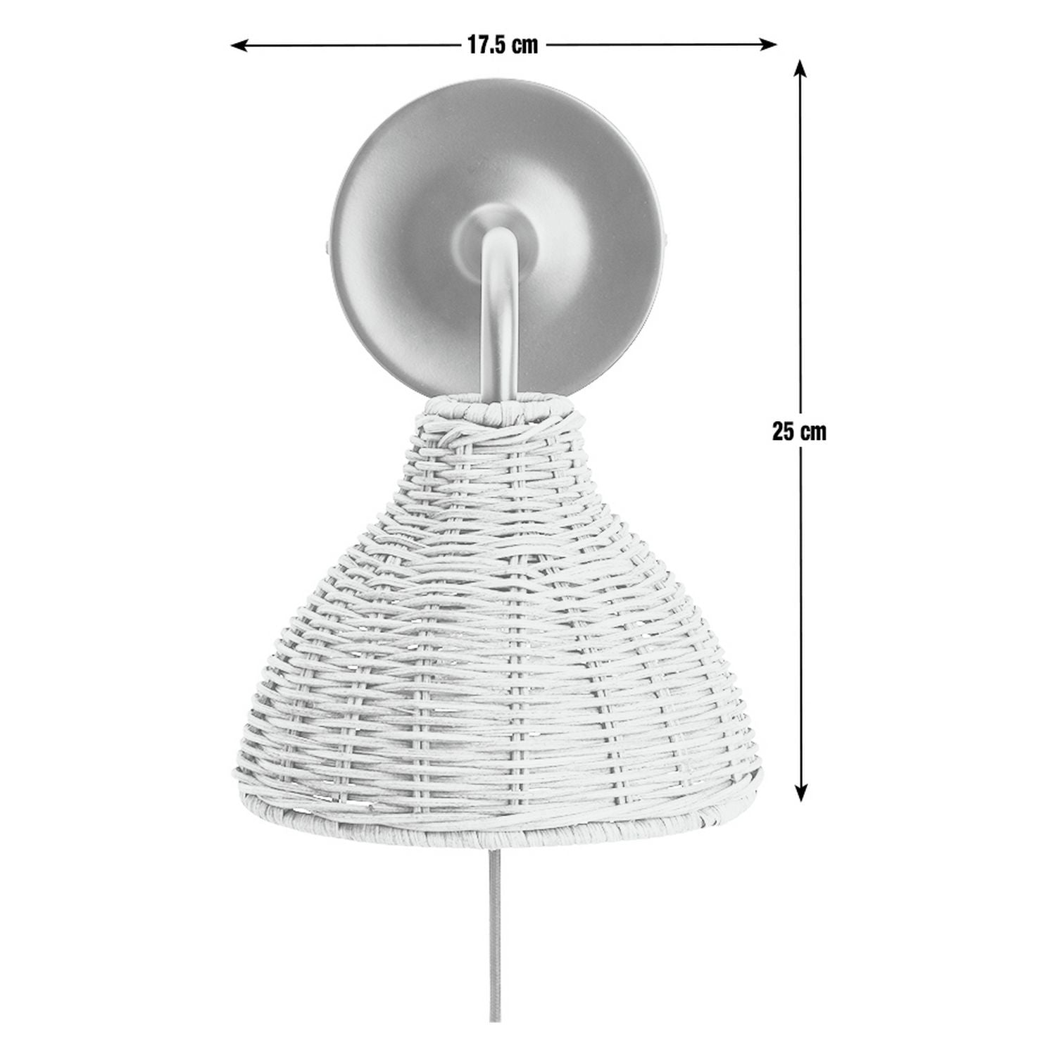 Habitat wicker pear wall light natural, imported from the UK
