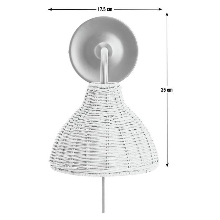 Habitat wicker pear wall light natural, imported from the UK