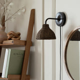 Habitat wicker pear wall light natural, imported from the UK