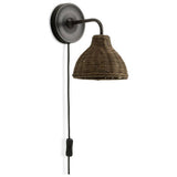 Habitat wicker pear wall light natural, imported from the UK