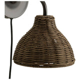 Habitat wicker pear wall light natural, imported from the UK