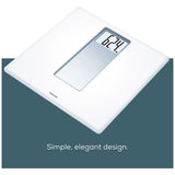 Beurer PS160 XXL acrylic digital bathroom scales white - British product