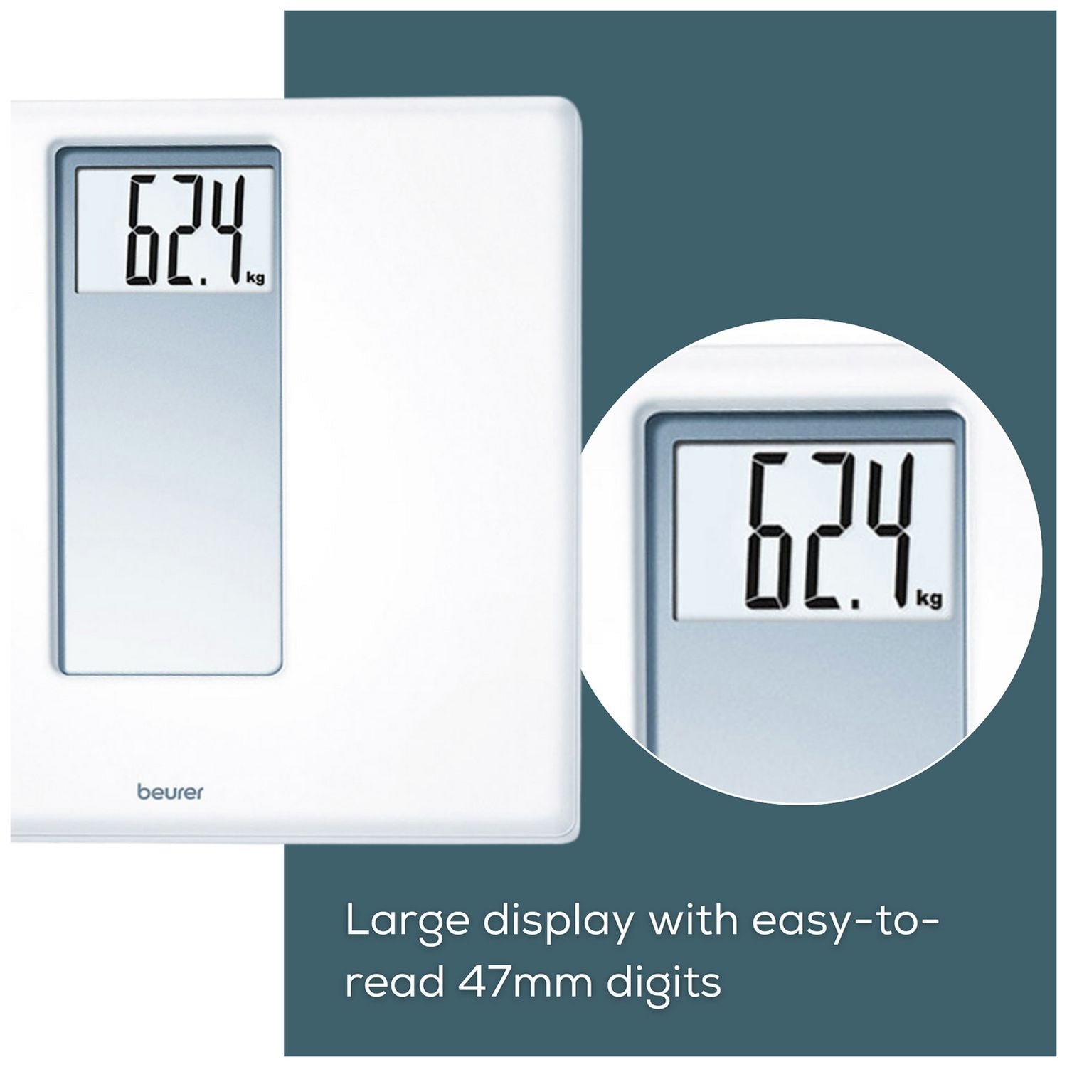 Beurer PS160 XXL acrylic digital bathroom scales white - British product
