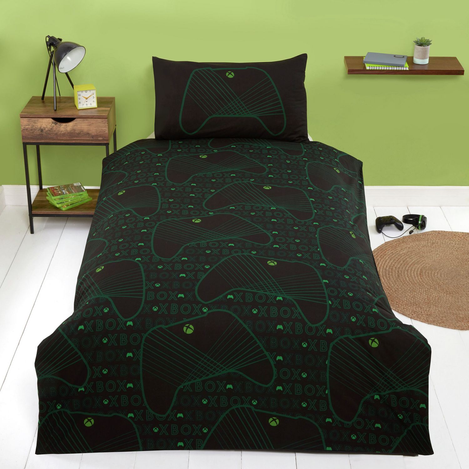 Xbox kids bedding set single black reversible design, imported from the UK