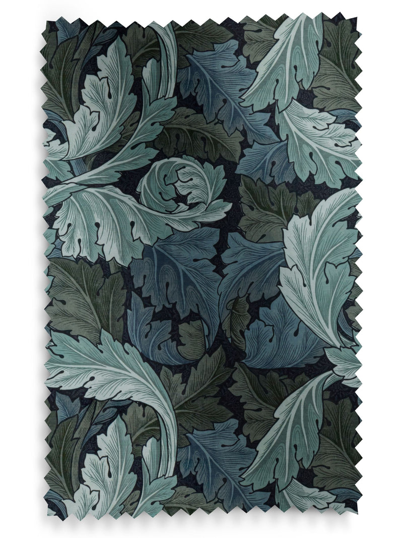 William Morris At Home Blue Acanthus velvet roman blind, imported from the UK