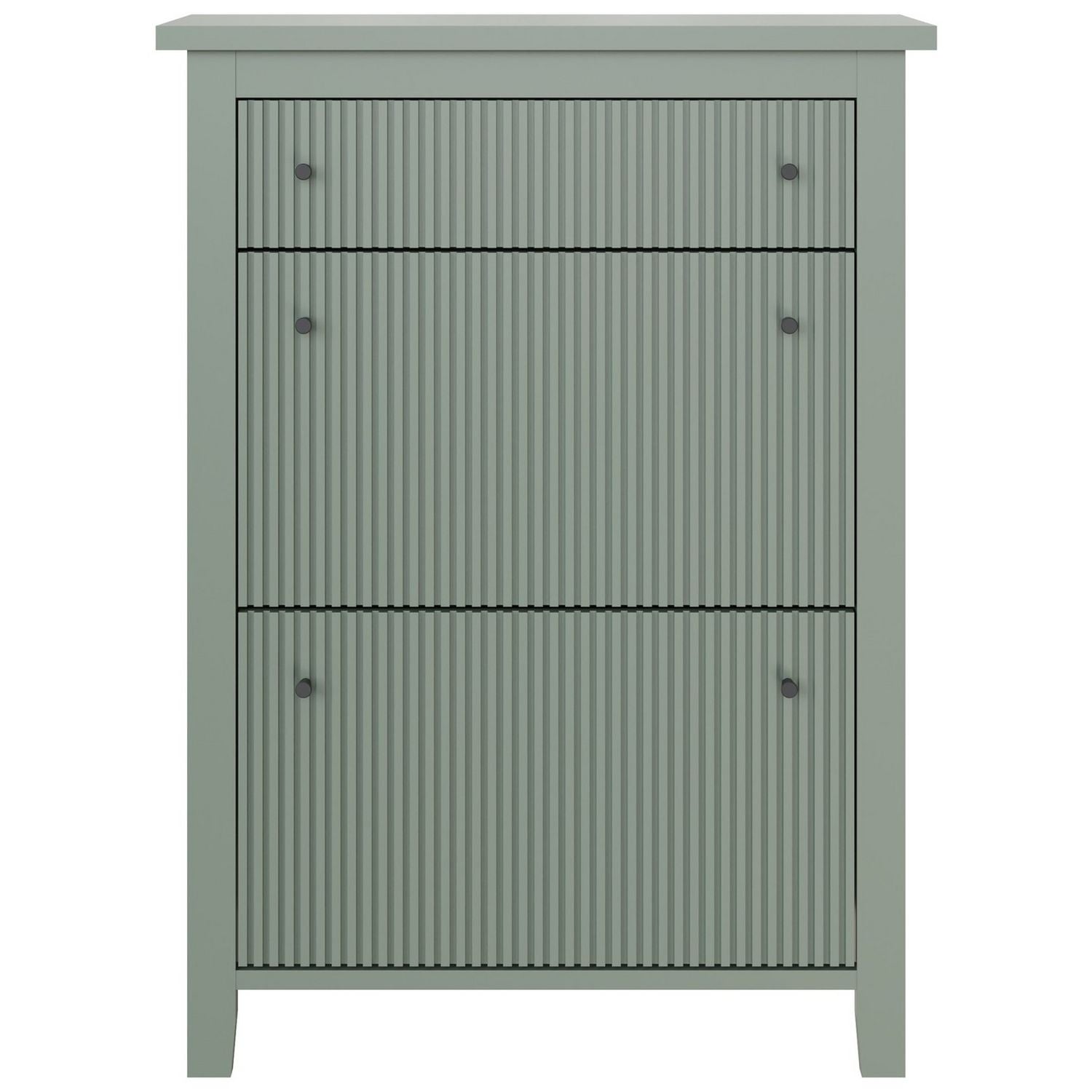 GFW green shoe cabinet with drawer, UK version