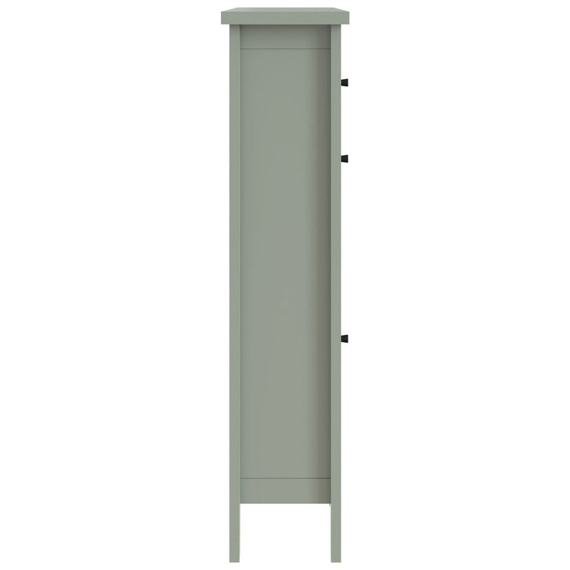 GFW green shoe cabinet with drawer, UK version