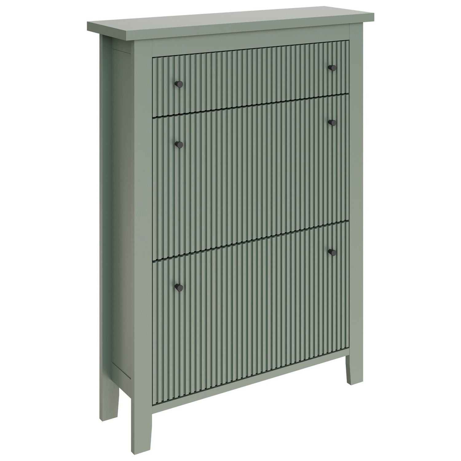 GFW green shoe cabinet with drawer, UK version