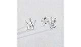 Revere children's crown stud earrings with cubic zirconia (British brand)