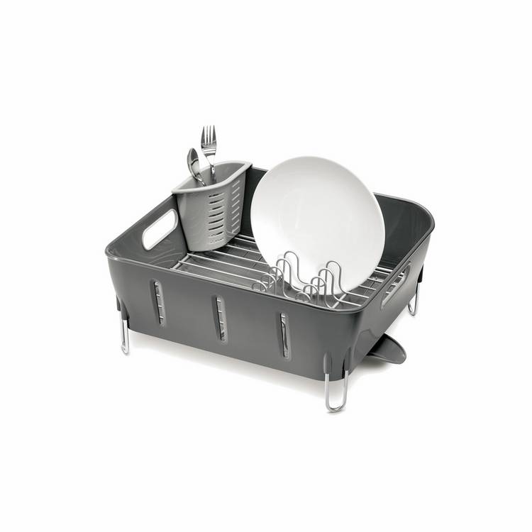 simplehuman plastic compact dish rack grey - British product