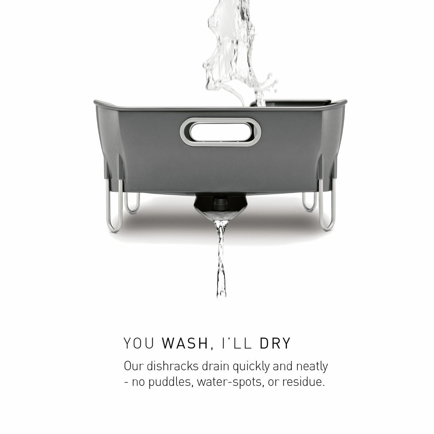 simplehuman plastic compact dish rack grey - British product