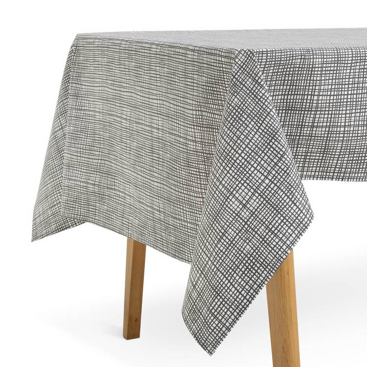Habitat charcoal grid wipe clean tablecloth (British brand)
