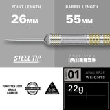Target Rob Cross 22g brass darts set, imported from the UK