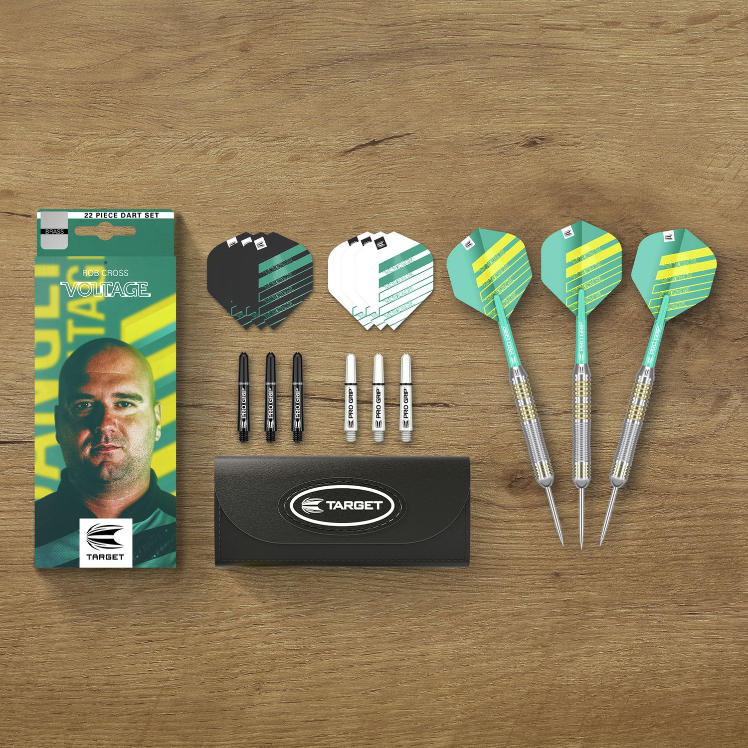 Target Rob Cross 22g brass darts set, imported from the UK