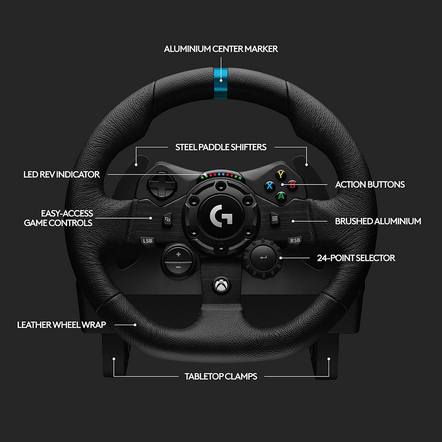 Logitech G923 TRUEFORCE gaming steering wheel - British product