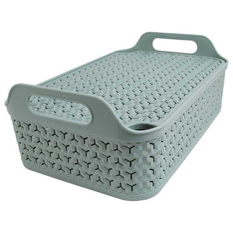 Strata Urban plastic storage baskets lilypad green 3 x 12L - British product