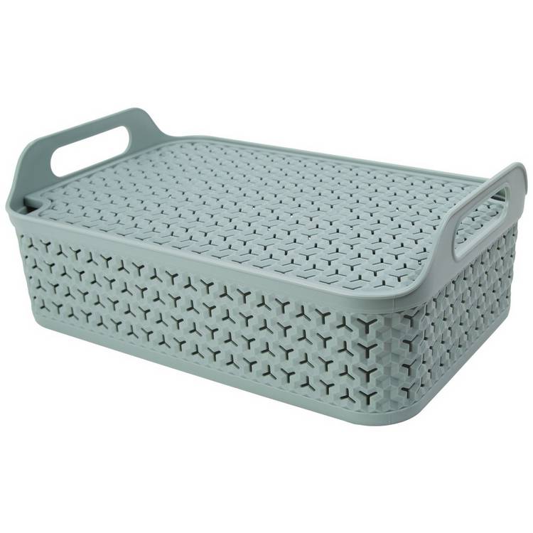 Strata Urban plastic storage baskets lilypad green 3 x 12L - British product