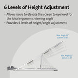Kensington aluminium laptop riser silver adjustable stand - British product