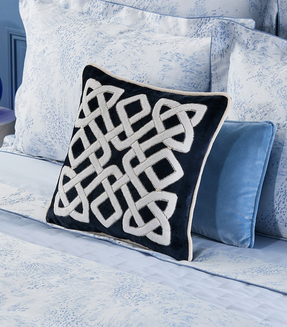 Yves Delorme Entrelac Marine cushion cover 45cm, UK version